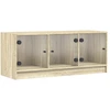 Image de vidaXL Armoire TV avec portes en verre Chêne Sonoma 102x37x42 cm