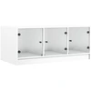 Image de vidaXL Table basse avec portes en verre blanc 102x50x42 cm