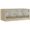Image de vidaXL Table basse avec portes en verre Chêne Sonoma 102x50x42 cm