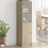 Image de vidaXL Highboard avec porte en verre Chêne Sonoma 35x37x142 cm