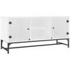 Image de vidaXL Armoire TV avec portes en verre blanc 102x37x50 cm