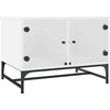 Image de vidaXL Table basse avec portes en verre blanc 68,5x50x50 cm