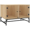 Image de vidaXL Table basse avec portes en verre Chêne Sonoma 68,5x50x50 cm