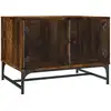 Image de vidaXL Table basse avec portes vitrées chêne fumé 68,5x50x50 cm