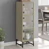 Image de vidaXL Highboard avec portes en verre Chêne Sonoma 35x37x120 cm