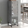 Image de vidaXL Highboard avec portes en verre gris béton 35x37x120 cm