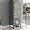 Image de vidaXL Highboard avec portes en verre Gris Sonoma 35x37x120 cm