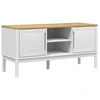 Image de vidaXL Armoire TV FLORO blanc 114x43x55 cm Pin massif