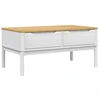 Image de vidaXL Table basse FLORO blanc 99x55,5x45 cm pin massif