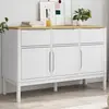 Image de vidaXL Sideboard FLORO blanc 114x43x74 cm Pin massif