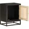 Image de vidaXL Table de nuit noire 40x30x50 cm bois massif mangue et fer