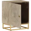 Image de vidaXL Table de nuit 40x30x50 cm bois massif mangue et fer