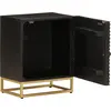 Image de vidaXL Table de nuit noire 40x30x50 cm bois massif mangue et fer