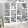 Image de vidaXL Bibliothèque avec portes blanc 136x37x109 cm Bois composite