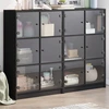 Image de vidaXL Bibliothèque avec portes Noir 136x37x109 cm Bois composite