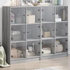 Image de vidaXL Bibliothèque avec portes Gris Sonoma 136x37x109 cm Bois composite