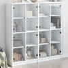Image de vidaXL Bibliothèque avec portes blanc 136x37x142 cm Bois composite