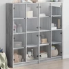 Image de vidaXL Bibliothèque avec portes Gris Sonoma 136x37x142 cm Bois composite