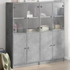 Image de vidaXL Bibliothèque avec portes gris béton 136x37x142 cm Bois composite