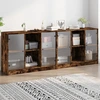 Image de vidaXL Bibliothèque avec portes chêne fumé 204x37x75 cm Bois composite
