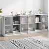 Image de vidaXL Bibliothèque avec portes Gris Sonoma 204x37x75 cm Bois composite