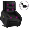 Image de vidaXL Fauteuil de massage avec releveur électrique noir similicuir
