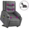 Image de vidaXL Fauteuil de massage avec releveur électrique Gris Similicuir