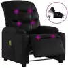 Image de vidaXL Fauteuil de massage électrique noir similicuir