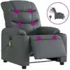 Image de vidaXL Fauteuil de massage électrique gris similicuir