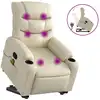 Image de vidaXL Fauteuil de massage avec releveur Crème Similicuir