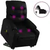Image de vidaXL Fauteuil de massage avec releveur électrique noir similicuir