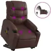 Image de vidaXL Fauteuil de massage avec releveur électrique brun similicuir