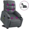 Image de vidaXL Fauteuil de massage avec releveur électrique Gris Similicuir