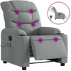 Image de vidaXL Fauteuil de massage électrique Tissu gris clair