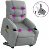 Image de vidaXL Fauteuil de massage avec releveur Gris clair Tissu