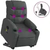 Image de vidaXL Fauteuil de massage avec releveur Tissu gris foncé