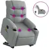 Image de vidaXL Fauteuil de massage électrique avec releveur Tissu gris clair