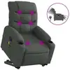 Image de vidaXL Fauteuil de massage électrique avec releveur Tissu gris foncé