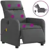 Image de vidaXL Fauteuil de massage électrique Tissu gris foncé