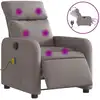 Image de vidaXL Fauteuil de massage électrique Taupe Tissu