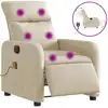 Image de vidaXL Fauteuil de massage électrique Crème Tissu