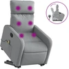 Image de vidaXL Fauteuil de massage avec releveur Gris clair Tissu