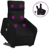 Image de vidaXL Fauteuil de massage avec releveur Noir Tissu