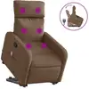 Image de vidaXL Fauteuil de massage avec releveur Marron Tissu