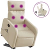 Image de vidaXL Fauteuil de massage avec releveur Crème Tissu