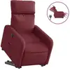 Image de vidaXL Fauteuil relax avec releveur électrique Tissu rouge vin