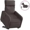 Image de vidaXL Fauteuil relax avec releveur électrique Tissu marron foncé