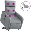 Image de vidaXL Fauteuil de massage électrique avec releveur Tissu gris clair
