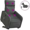 Image de vidaXL Fauteuil de massage électrique avec releveur Tissu gris foncé