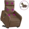 Image de vidaXL Fauteuil de massage électrique avec releveur Marron Tissu